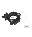 Grid Clamp with 3/8" thread 25-38 mm - Dimensions