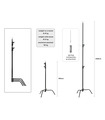 Video Light Stand - C-Stand 330cm black with boom arm